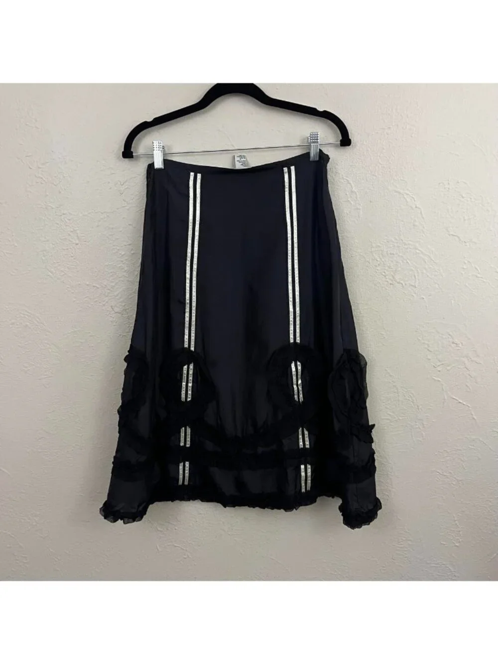 black silk quirky artsy sporty blokecore midi skirt